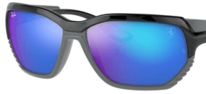 Originalgläser Ray-Ban RB4366M Ferrari, Farbe 55 · Total blau verspiegelt · Kunststoff