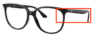 Original Ray-Ban RB4378V Sehbrillen Bügel, Farbe 2000 · Schwarz glänzend