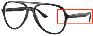 Original Ray-Ban RB4376V Sehbrillen Bügel, Farbe 2000 · Schwarz glänzend