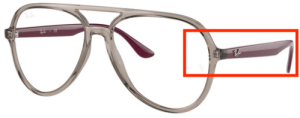 Original Ray-Ban RB4376V Sehbrillen Bügel, Farbe 8083 · Transparent grau