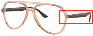 Original Ray-Ban RB4376V Sehbrillen Bügel, Farbe 8172 · Transparent braun