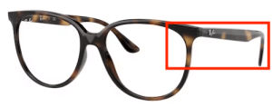 Original Ray-Ban RB4378V Sehbrillen Bügel, Farbe 2012 · Havanna dunkel