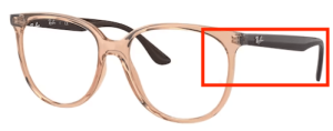 Original Ray-Ban RB4378V Sehbrillen Bügel, Farbe 8172 · Transparent braun