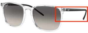 Original Ray-Ban RB4387 Bügel, Farbe 6477 · Transparent