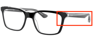 Original Ray-Ban RB5391 Sehbrillen Bügel, Farbe 2034 · Oben schwarz auf transparent