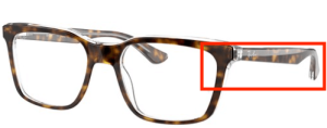 Original Ray-Ban RB5391 Sehbrillen Bügel, Farbe 5082 · Oben Havanna auf transparent