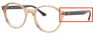Original Ray-Ban RB5404M Sehbrillen Bügel, Farbe F666 · Transparent braun