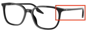 Original Ray-Ban RB5406 Sehbrillen Bügel, Farbe 2000 · Schwarz glänzend