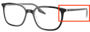 Original Ray-Ban RB5406 Sehbrillen Bügel, Farbe 2034 · Oben schwarz auf transparent