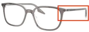 Original Ray-Ban RB5406 Sehbrillen Bügel, Farbe 8111 · Grau auf trasparent