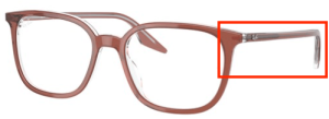 Original Ray-Ban RB5406 Sehbrillen Bügel, Farbe 8171 · Braun auf transparent