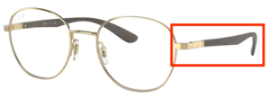 Original Ray-Ban RB6461 Sehbrillen Bügel, Farbe 2500 · Gold