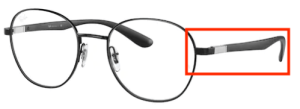 Original Ray-Ban RB6461 Sehbrillen Bügel, Farbe 2509 · Schwarz glänzend