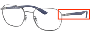 Original Ray-Ban RB6462 Sehbrillen Bügel, Farbe 2502 · Gunmetal