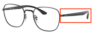 Original Ray-Ban RB6477 Sehbrillen Bügel, Farbe 2509 · Schwarz glänzend
