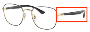 Original Ray-Ban RB6477 Sehbrillen Bügel, Farbe 2991 · Gold auf oben schwarz