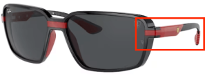 Original Ray-Ban RB8360M Bügel, Farbe F601 · Ferrari schwarz glänzend