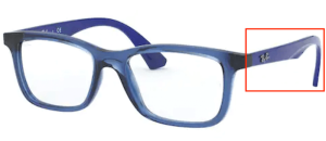 Original Ray-Ban RB1562 Junior Sehbrillen Bügel, Farbe 3686 · Blau transparent