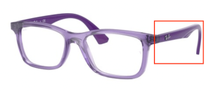 Original Ray-Ban RB1562 Junior Sehbrillen Bügel, Farbe 3688 · Opal und blau matt