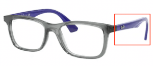 Original Ray-Ban RB1562 Junior Sehbrillen Bügel, Farbe 3745 · Transparent grau