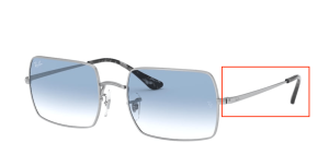Original Ray-Ban RB1969 Rectangle Bügel, Farbe 9149 · Silber