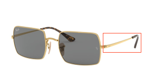 Original Ray-Ban RB1969 Rectangle Bügel, Farbe 9150 · Gold