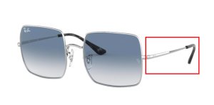 Original Ray-Ban RB1971 Square Bügel, Farbe 9149 · Silber