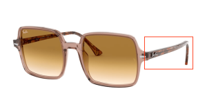 Original Ray-Ban RB1973 Square II Bügel, Farbe 1281 · Transparent braun hell