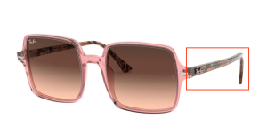 Original Ray-Ban RB1973 Square II Bügel, Farbe 1282 · Transparent rosa
