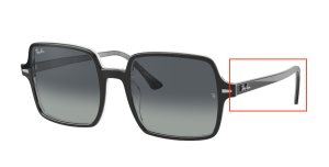 Original Ray-Ban RB1973 Square II Bügel, Farbe 1318 · Schwarz auf chevron grau/burgundy
