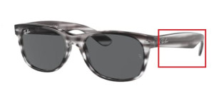 Original Ray-Ban RB2132 New Wayfarer Bügel, Farbe 6430 · Stripped grau