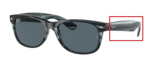 Original Ray-Ban RB2132 New Wayfarer Bügel, Farbe 6432 · Stripped blau