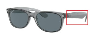 Original Ray-Ban RB2132 New Wayfarer Bügel, Farbe 6450 · Transparent grau