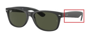 Original Ray-Ban RB2132 New Wayfarer Bügel, Farbe 6462 · Schwarz