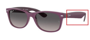 Original Ray-Ban RB2132 New Wayfarer Bügel, Farbe 6606 · Violett over transparent violett