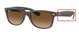Original Ray-Ban RB2132 New Wayfarer Bügel, Farbe 6608 · Braun over transparent braun