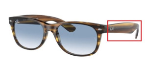 Original Ray-Ban RB2132 New Wayfarer Bügel, Farbe 820 · Havanna stripped rot