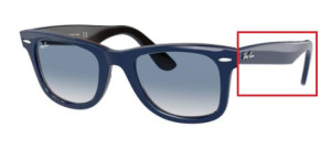 Original Ray-Ban RB2140 Wayfarer Bügel, Farbe 1278 · Oben blau auf Havanna rot