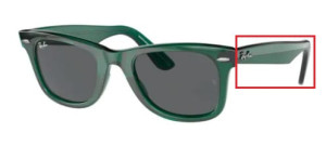 Original Ray-Ban RB2140 Wayfarer Bügel, Farbe 6615 · Transparent grün
