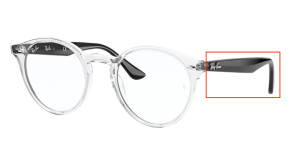Original Ray-Ban RB2180V Sehbrillen Bügel, Farbe 5943 · Transparent