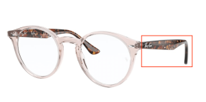 Original Ray-Ban RB2180V Sehbrillen Bügel, Farbe 8080 · Transparent braun hell
