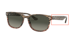 Original Ray-Ban RB2184 Bügel, Farbe 1254 · Grau Verlauf braun stripped