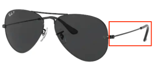 Original Ray-Ban RB3025 Aviator Bügel, Farbe 002 · Schwarz