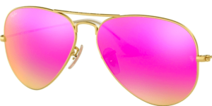 Originalgläser Ray-Ban RB3025 Aviator, Farbe 1Q · Braun verspiegelt fucsia polarisiert