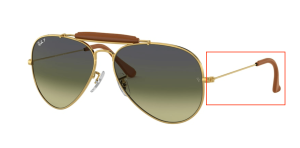 Original Ray-Ban RB3422 Bügel, Farbe 001/M9 · Braun hell leather auf arista