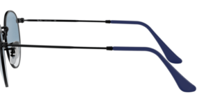 Original Ray-Ban RB3447 Round Metal Bügel, Farbe 006 · Schwarz matt