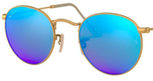Originalgläser Ray-Ban RB3447 Round Metal, Farbe 4L · Blau Flash polarisiert