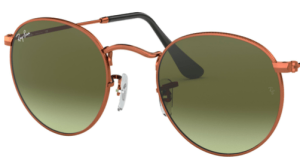 Originalgläser Ray-Ban RB3447 Round Metal, Farbe A6 · Braun Verlauf grün
