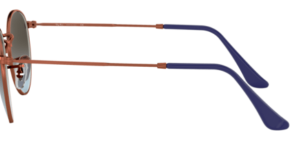 Original Ray-Ban RB3447 Round Metal Bügel, Farbe 9003 · Glänzend dunkel bronze