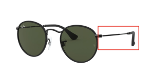 Original Ray-Ban RB3475Q Round Craft Bügel, Farbe 9040 · Leather schwarz